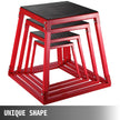 VEVOR Plyometric Box Set?18 Inch Plyometric Platform and Jumping Agility Box Set,Red Plyometric Platform ,for Jump Exercise Fit Training & Crossfit & Conditioning