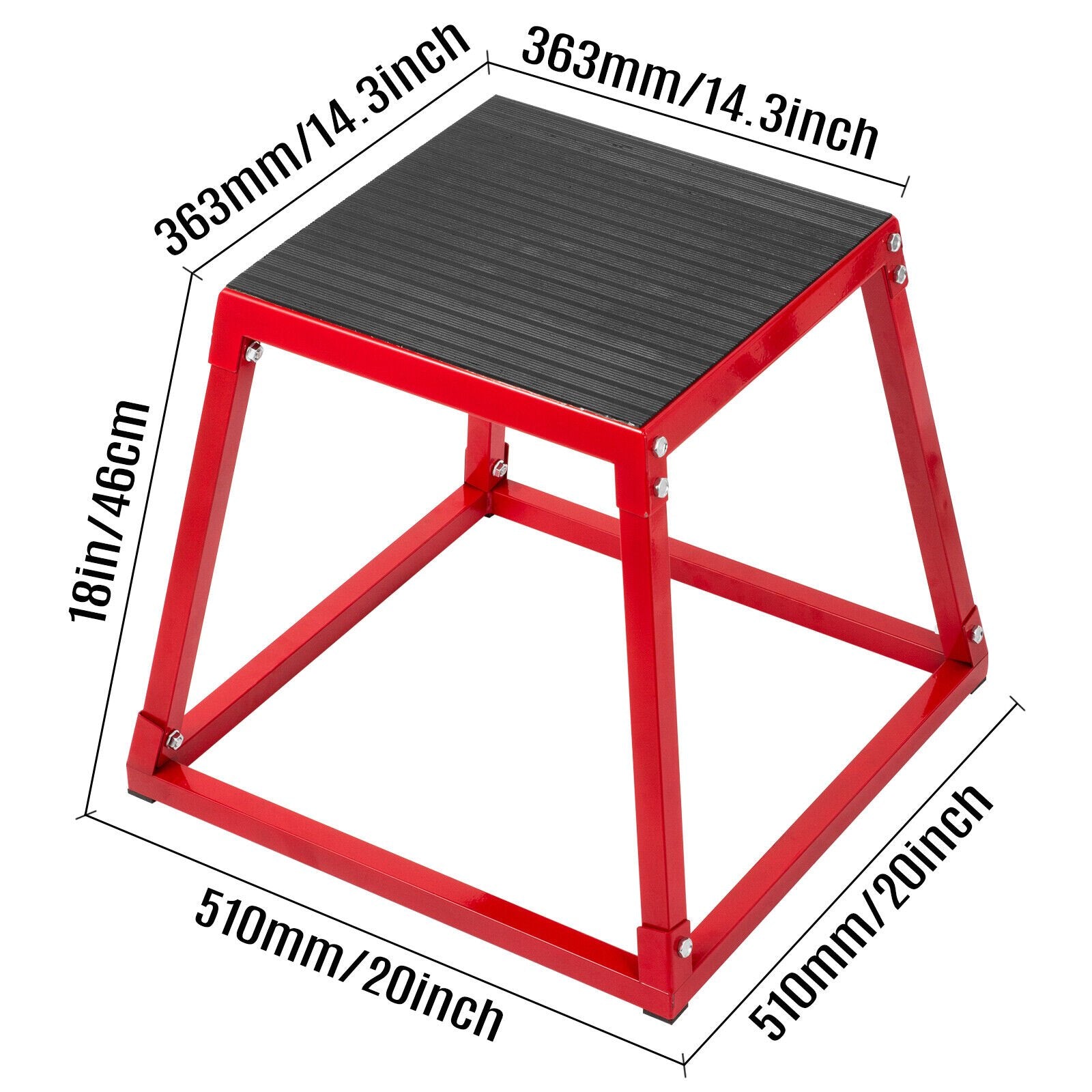 VEVOR Plyometric Box Set?18 Inch Plyometric Platform and Jumping Agility Box Set,Red Plyometric Platform ,for Jump Exercise Fit Training & Crossfit & Conditioning