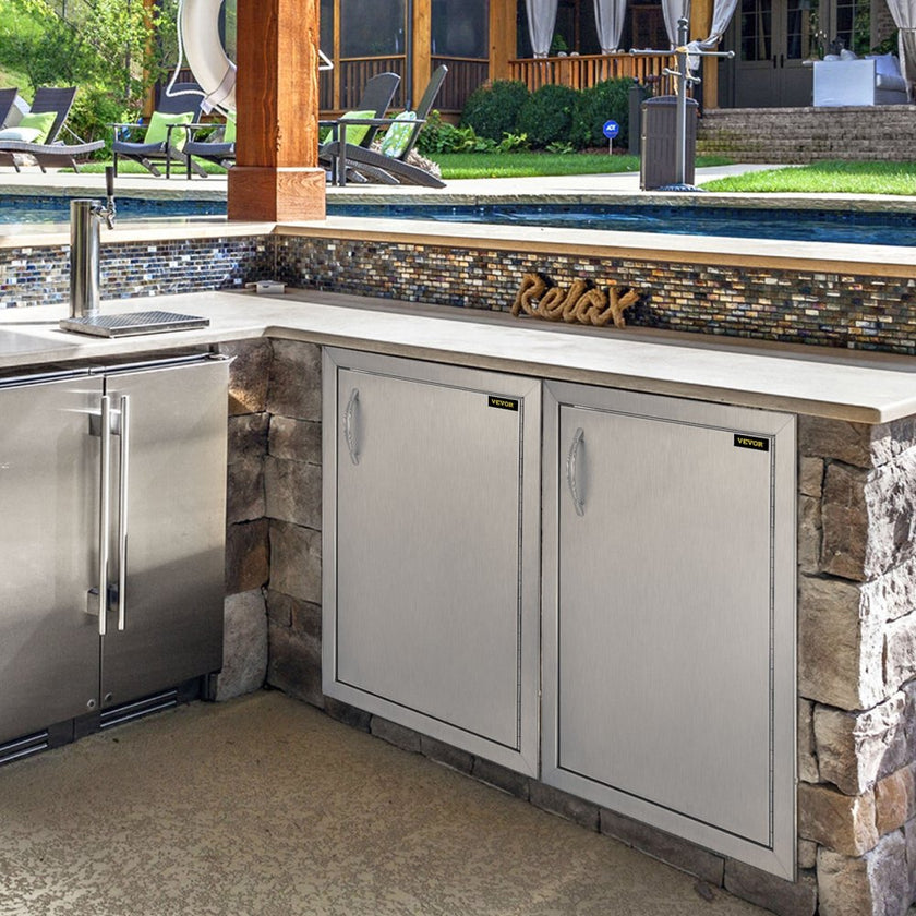 VEVOR Right Hinged Single Access Door 16 x 22 Inch Vertical Island Door Stainless Steel Access Door Flush Mount for Outdoor Kitchen