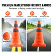 VEVOR Safety Cones, 2 Pack 18 inch Collapsible Traffic Cones, Construction Cones with Reflective Collars, Wide Base and A Storage Bag, for Traffic Control, Driving Training, Parking Lots