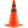 VEVOR Safety Cones, 2 Pack 18 inch Collapsible Traffic Cones, Construction Cones with Reflective Collars, Wide Base and A Storage Bag, for Traffic Control, Driving Training, Parking Lots