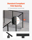 VEVRO Cable Railing Post 42x2x2 Inch with L-Shaped Holes 1JZLGZXHS1065S1EW001V0
