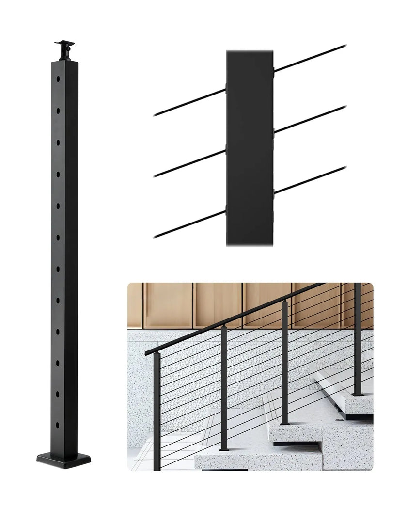 VEVOR Cable Railing Post 42x2x2 In with 30° Angled Holes 1JZLGZXHS106W3XAA001V0