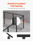 VEVRO Cable Railing Post 36x2x2 Inch with L-Shaped Holes 1JZLGZXHS914ZPBNY001V0