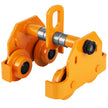 VEVOR Heavy Duty Manual 2200LBS Capacity Plain 1 Ton Push Track Roller Trolley Crane Lift Dual Wheels Garage Hoist for Straight Curved I Beam