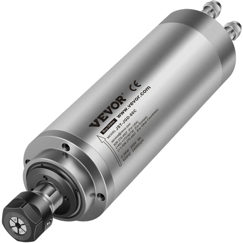VEVOR Spindle Motor 2.2KW Water Cooled CNC Spindle Motor 2HP ER20 CNC Milling Motor 8000-24000 R/min for PCB Milling Machine