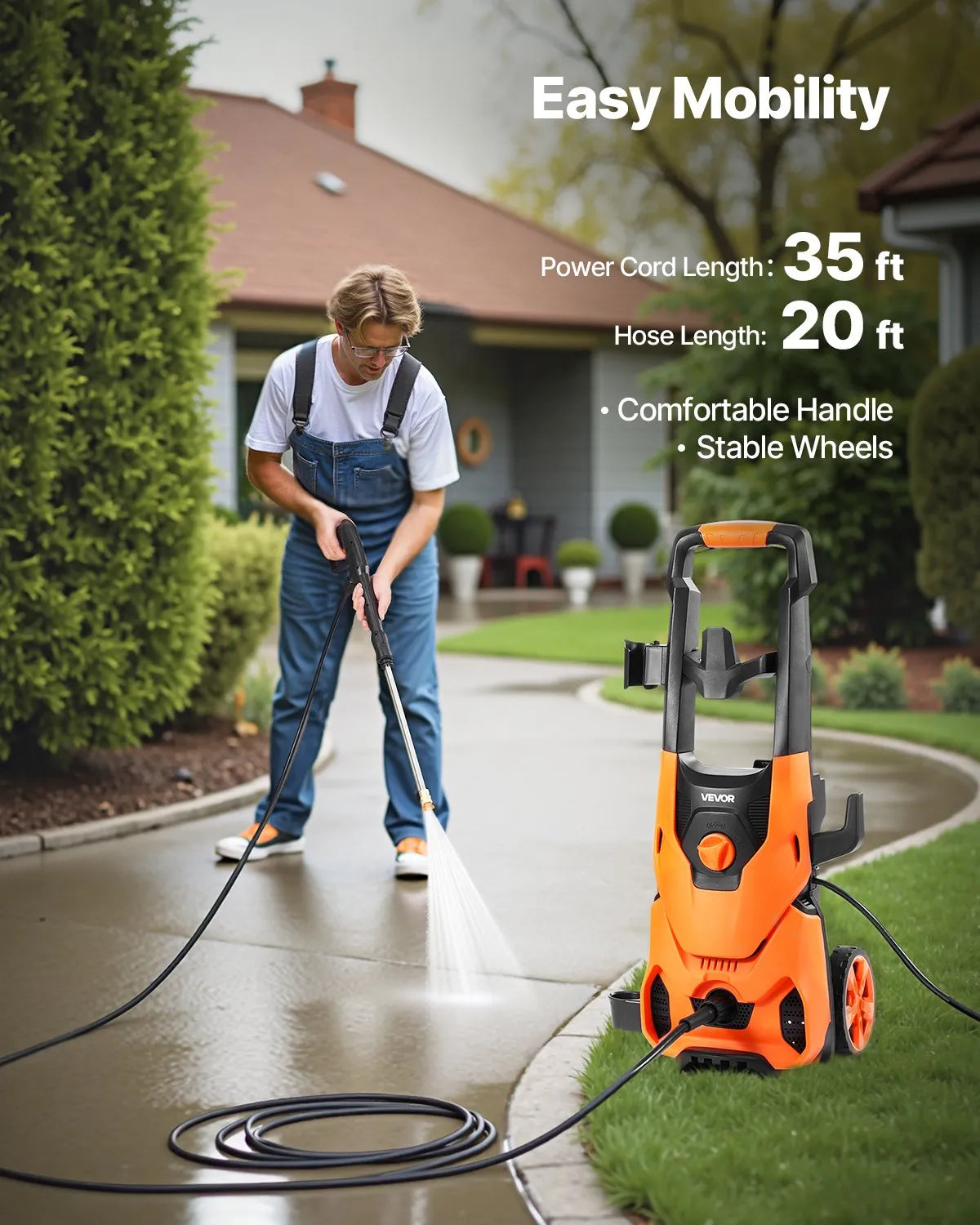VEVOR Electric Pressure Washer Max 4200 PSI 2.8 GPM with Nozzles & Foam Cannon
