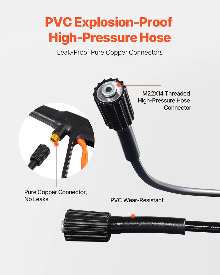 VEVOR Electric Pressure Washer Max 4500 PSI 3.2 GPM with Nozzles & Foam Cannon