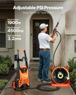 VEVOR Electric Pressure Washer Max 4500 PSI 3.2 GPM With Pressure Adjustment