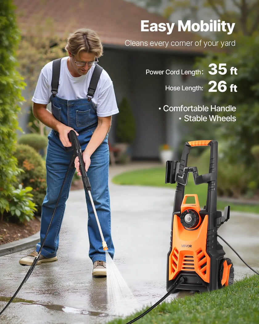 VEVOR Electric Pressure Washer Max 4500 PSI 3.2 GPM With Pressure Adjustment