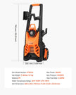 VEVOR Electric Pressure Washer Max 4500 PSI 3.2 GPM With Pressure Adjustment