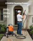 VEVOR Electric Pressure Washer Max 2700 PSI 1.8 GPM with Nozzles & Foam Cannon