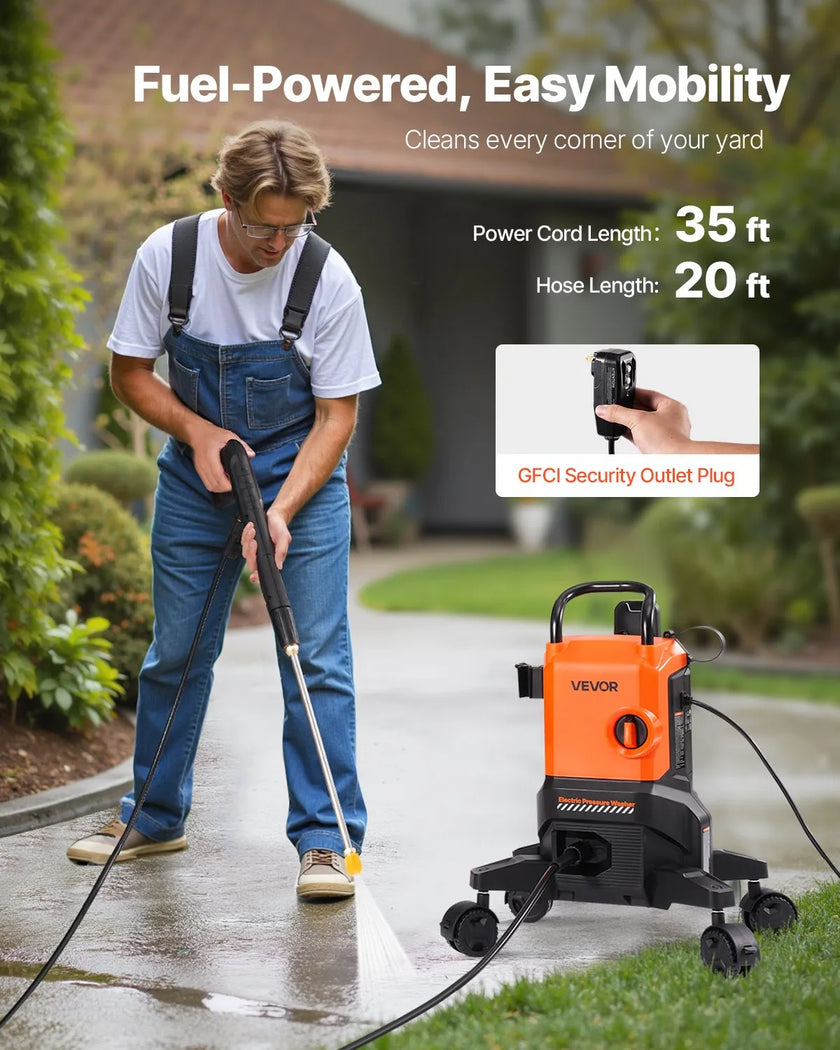VEVOR Electric Pressure Washer Max 2700 PSI 1.8 GPM with Nozzles & Foam Cannon