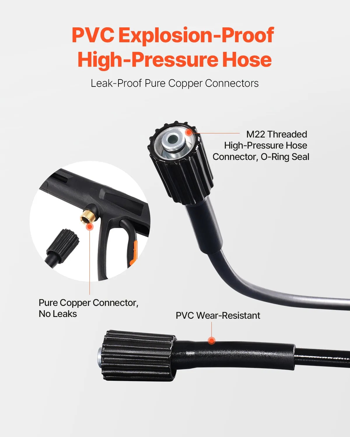 VEVOR Electric Pressure Washer Max 2700 PSI 1.8 GPM with Nozzles & Foam Cannon
