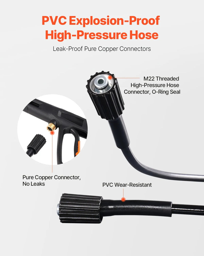 VEVOR Electric Pressure Washer Max 2700 PSI 1.8 GPM with Nozzles & Foam Cannon