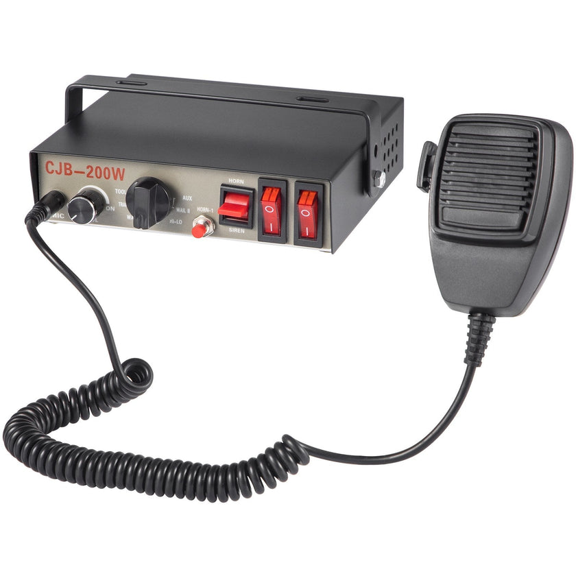 VEVOR Siren Bundle 8 Tones Emergency Warning Siren, 200W, with PA Speaker MIC System Vehicle Siren Box Fit for Police, Ambulance, Fire Fighting and Engineer Vehicles
