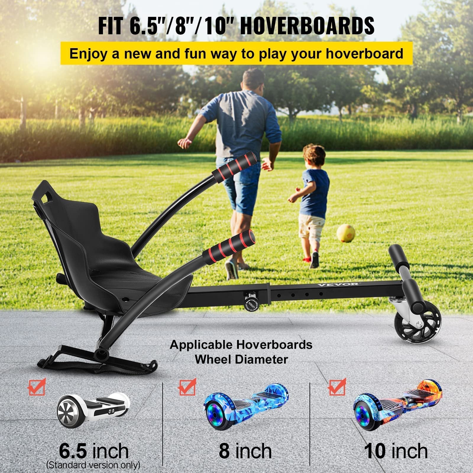 VEVOR Hover Kart Cool Mini Hover Board Cart Two Wheel Self Balancing Scooter 6.5