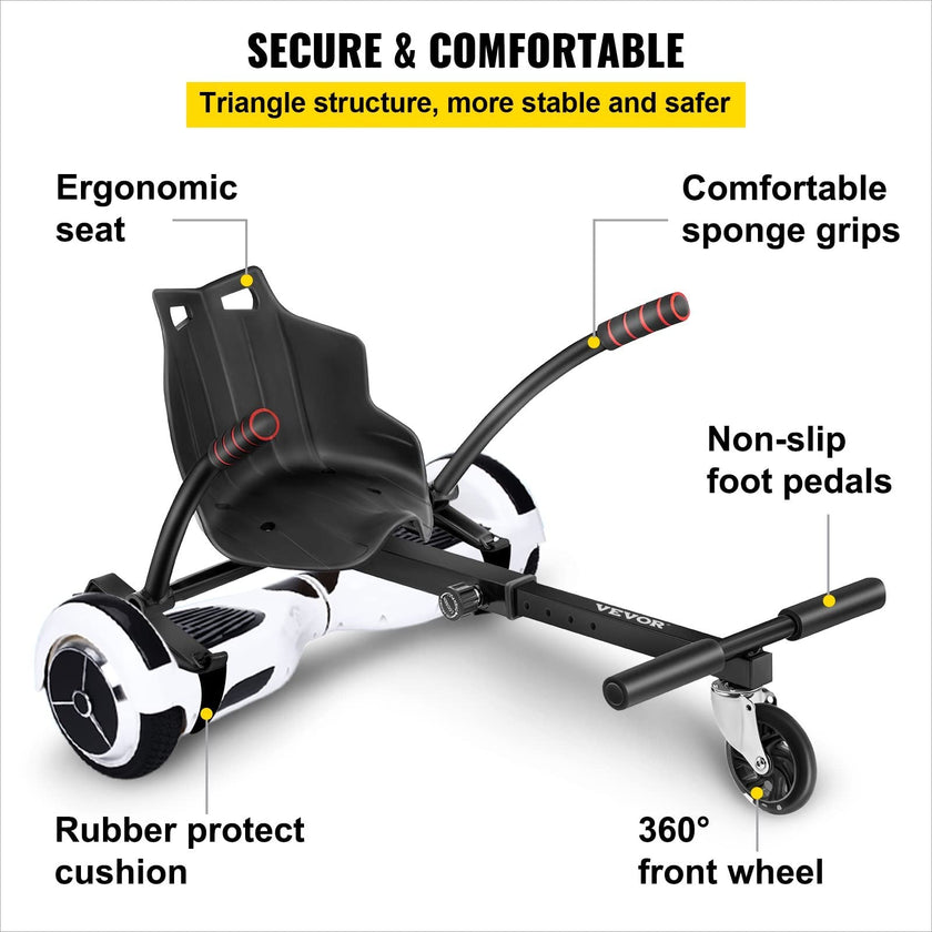 VEVOR Hover Kart Cool Mini Hover Board Cart Two Wheel Self Balancing Scooter 6.5