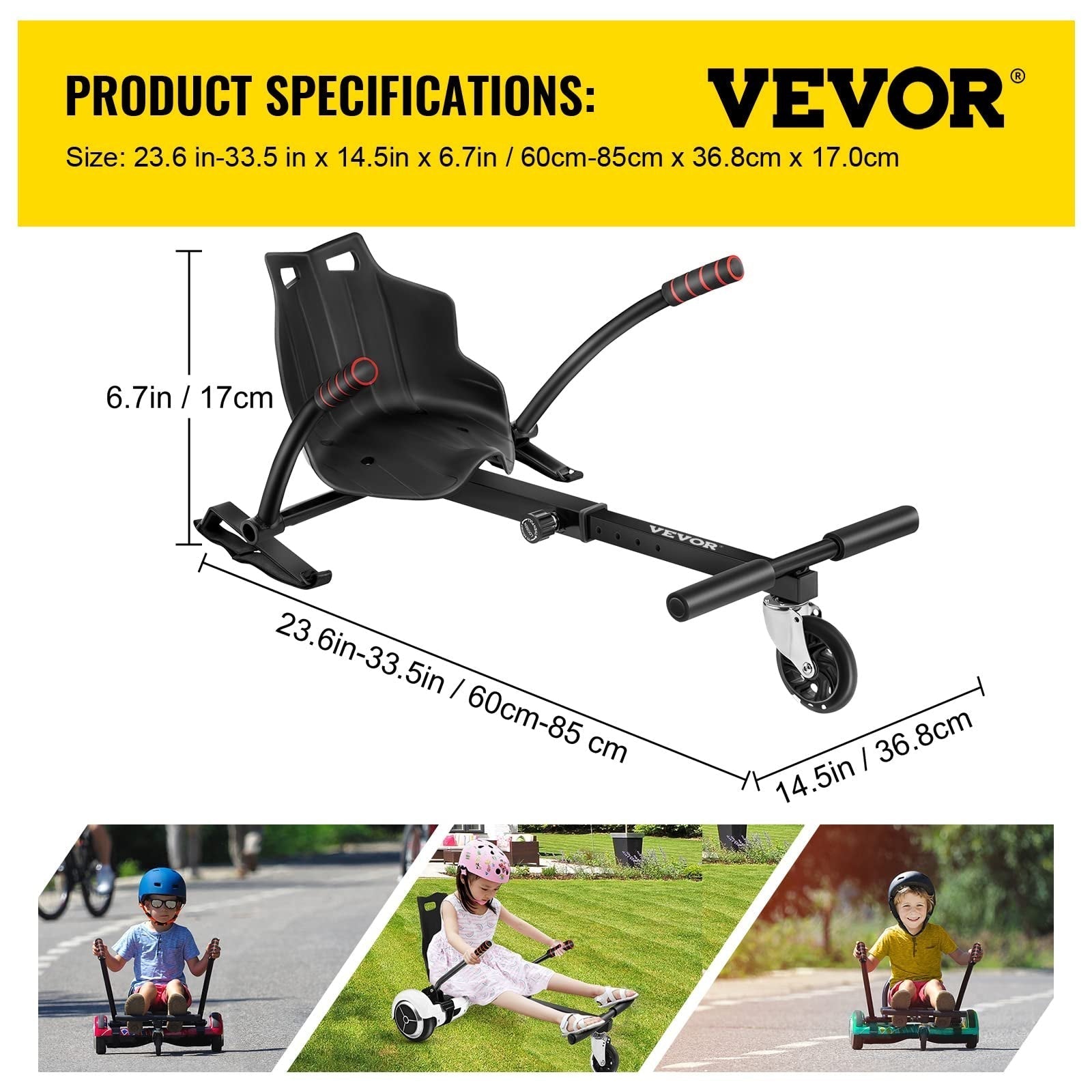 VEVOR Hover Kart Cool Mini Hover Board Cart Two Wheel Self Balancing Scooter 6.5
