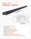 VEVOR 5PCS 2040 Aluminum Extrusion Profile 47.2