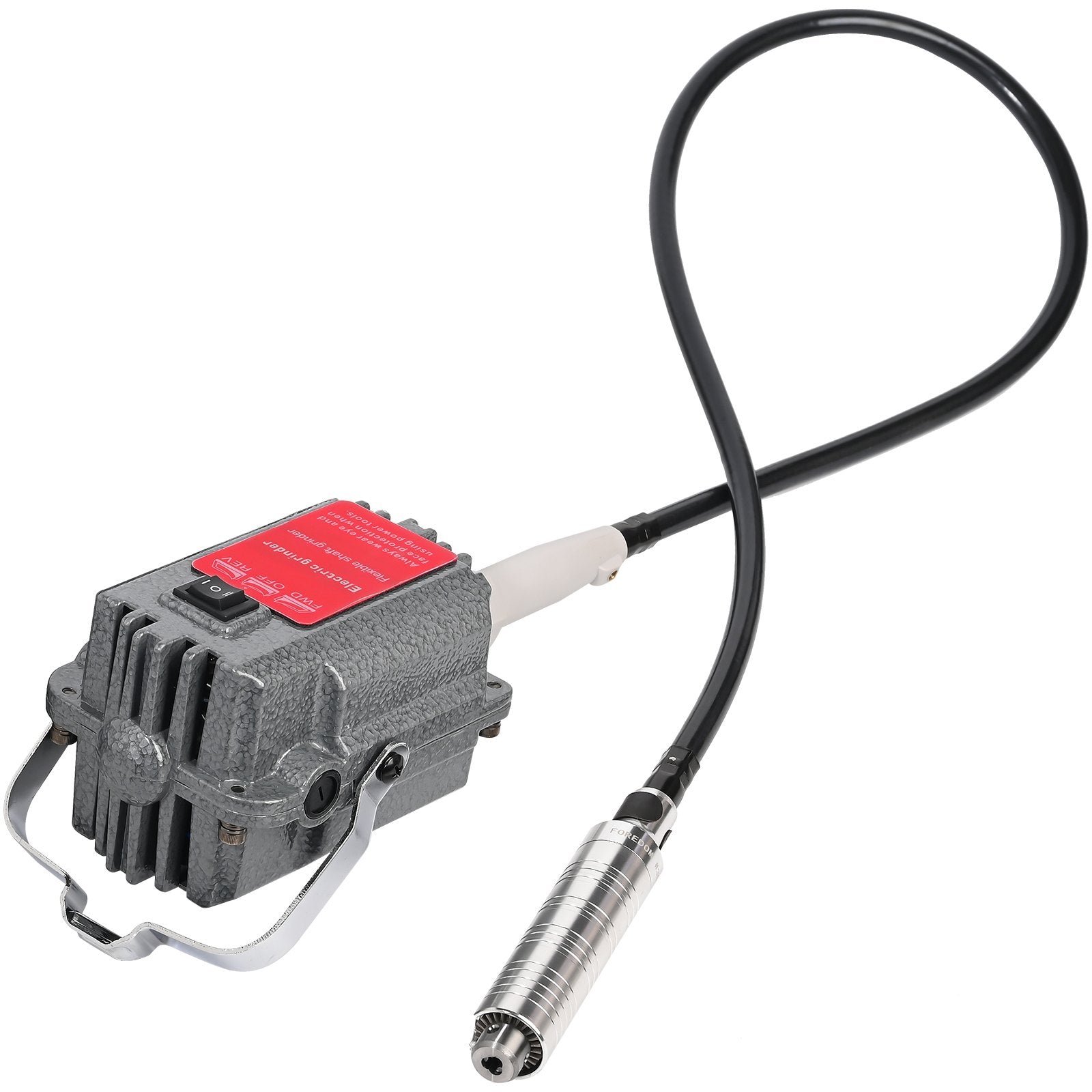 VEVOR S-R Hanging Flex Shaft Grinder 230W Rotary Tool with Stepless Speed Foot Pedal Rotary Carver 0-180000rmp for Carving, Buffing,Drilling,Polishing (4mm flexshaft), Grey