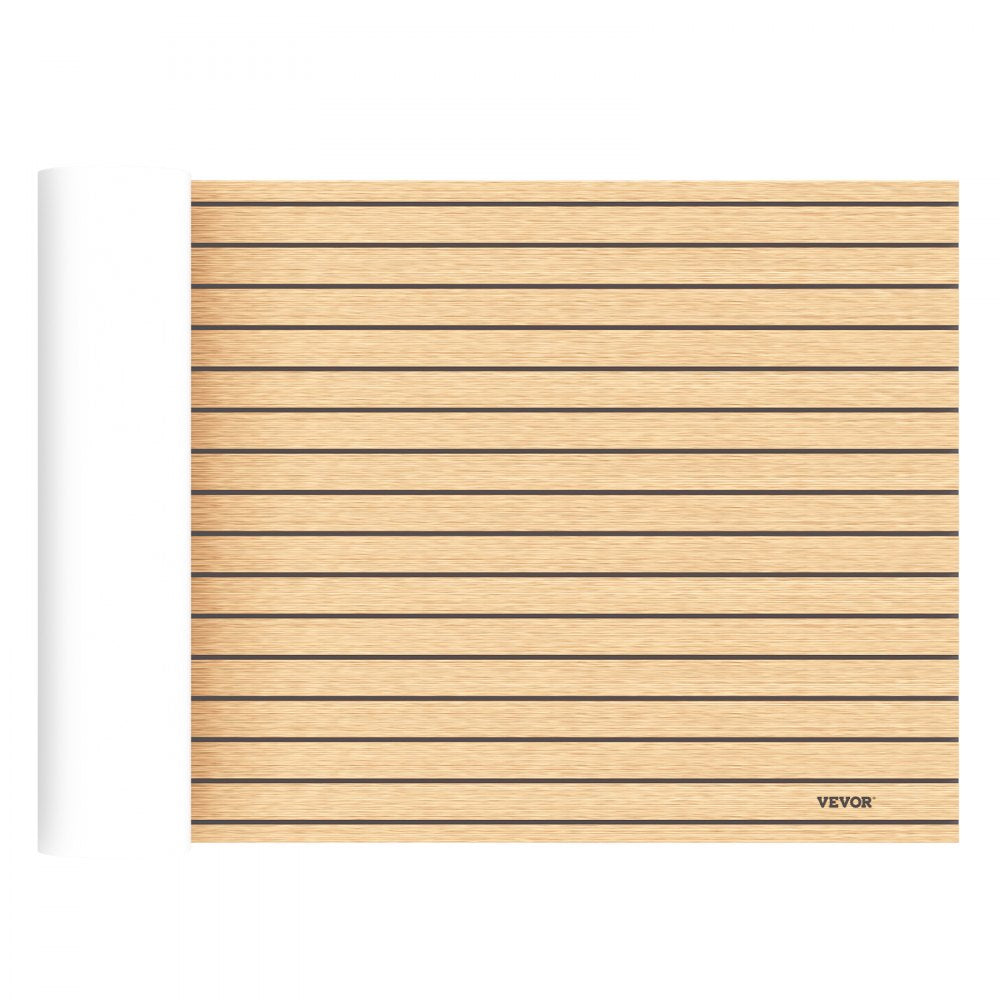 VEVOR Boat Decking Sheet 6MM Thick Non-Skid EVA Foam Faux Teak Decking Self-Adhesive Marine Yacht RV Swimming Pool Garden Boat Flooring Sheet 90.5