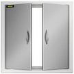 VEVOR BBQ Access Door 24W x 24H Inch, Grill Door Double Door Brushed Stainless Steel, Outdoor Kitchen Doors for BBQ Island Grilling Station