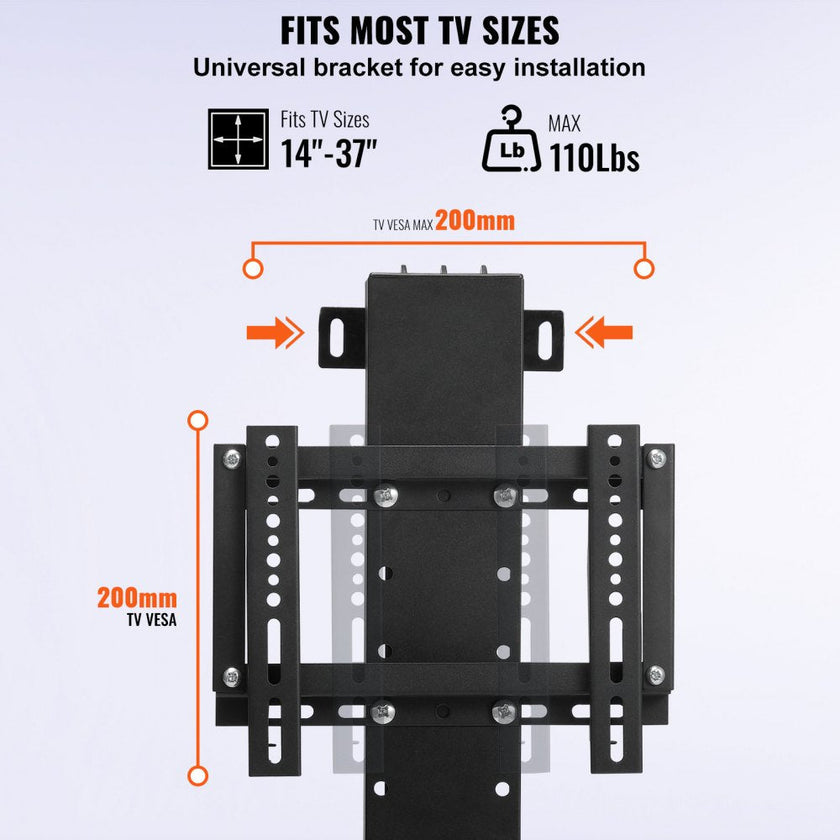 VEVOR Motorized TV Lift Stroke Length 20 Inches Motorized TV Mount Fit for 28-32 Inch TV Lift with Remote Control Height Adjustable 30.4-50 Inch,Load Capacity 132 Lbs