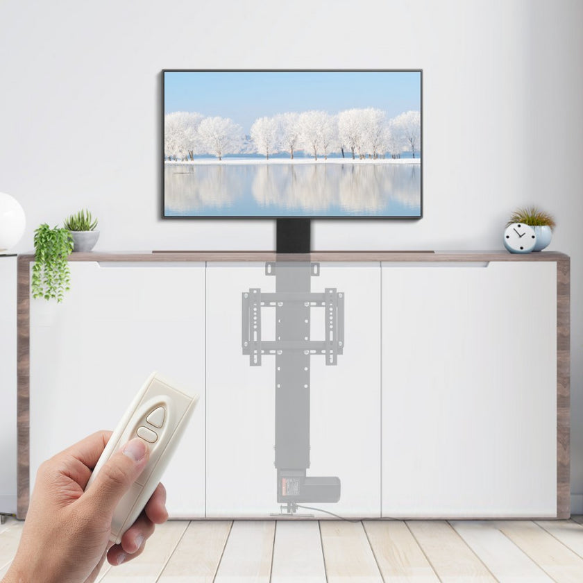 VEVOR Motorized TV Lift Stroke Length 20 Inches Motorized TV Mount Fit for 28-32 Inch TV Lift with Remote Control Height Adjustable 30.4-50 Inch,Load Capacity 132 Lbs