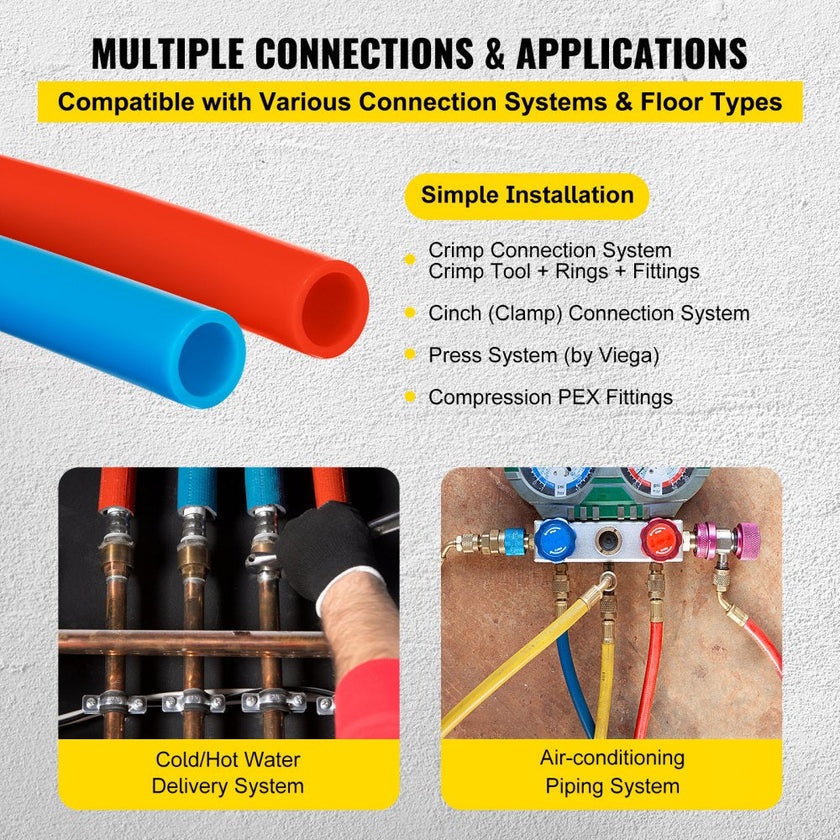 Pex Pipe 2 Rolls 1/2 inch 100 feet Plumbing Water Supply Tubing Tube Tool New