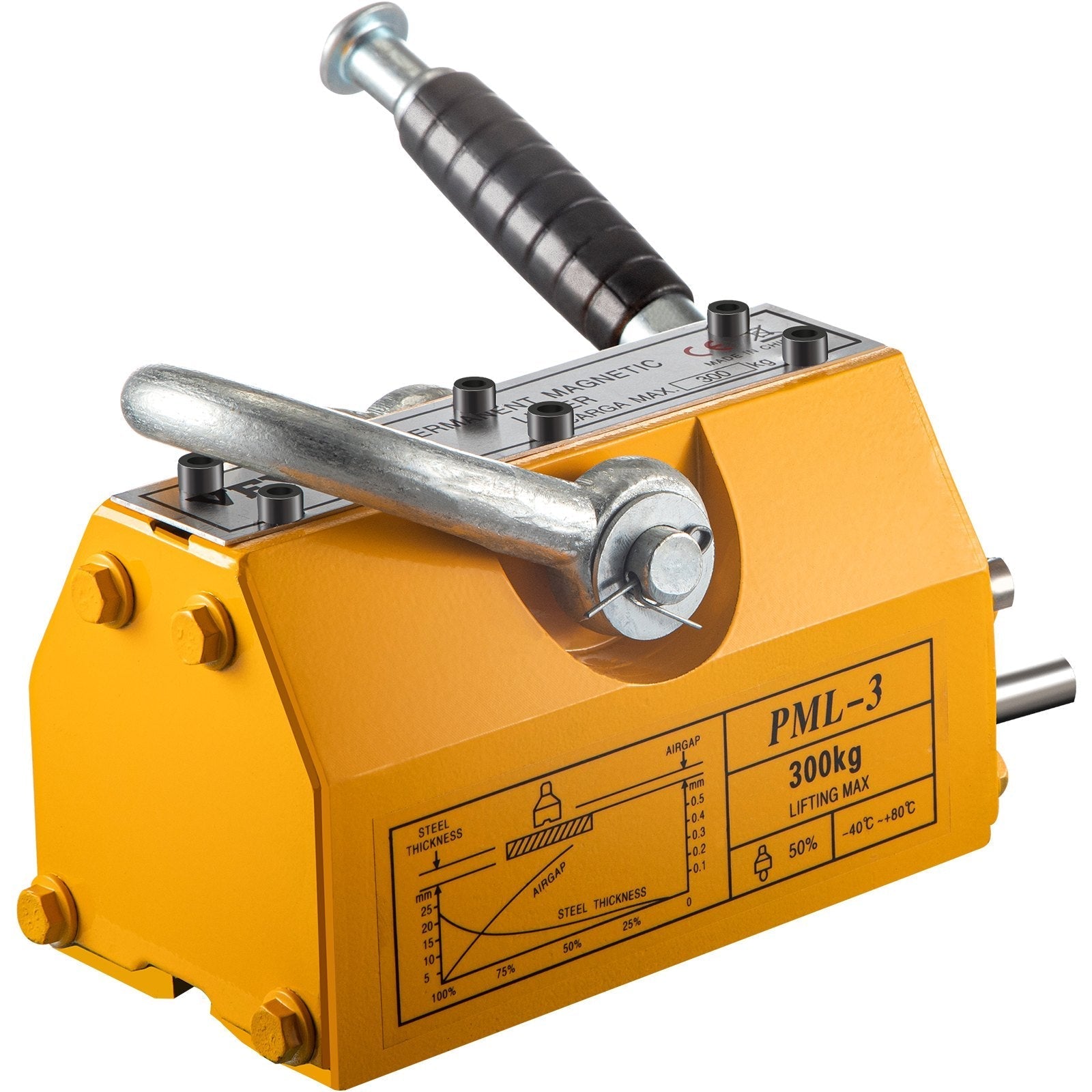 VEVOR Lifting Magnet with Release,660 Lbs Pulling Force - Steel Magnetic Lifter,Neodymium - Permanent Lift Magnets,Heavy Duty - for Hoist, Shop Crane, Block, Board