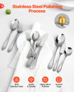 VEVOR 65-Piece Silverware Set Stainless Steel Cutlery Flatware Utensils for 12