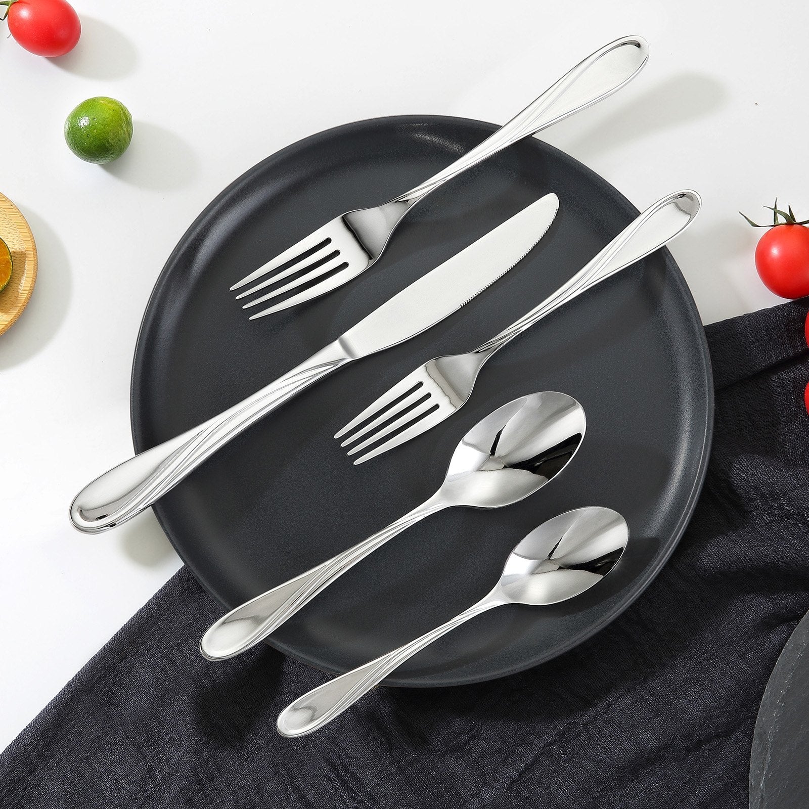 VEVOR 65-Piece Silverware Set Stainless Steel Cutlery Flatware Utensils for 12