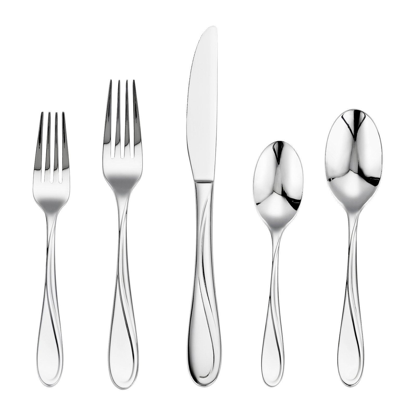 VEVOR 45-Piece Silverware Set Stainless Steel Cutlery Flatware Utensils for 8