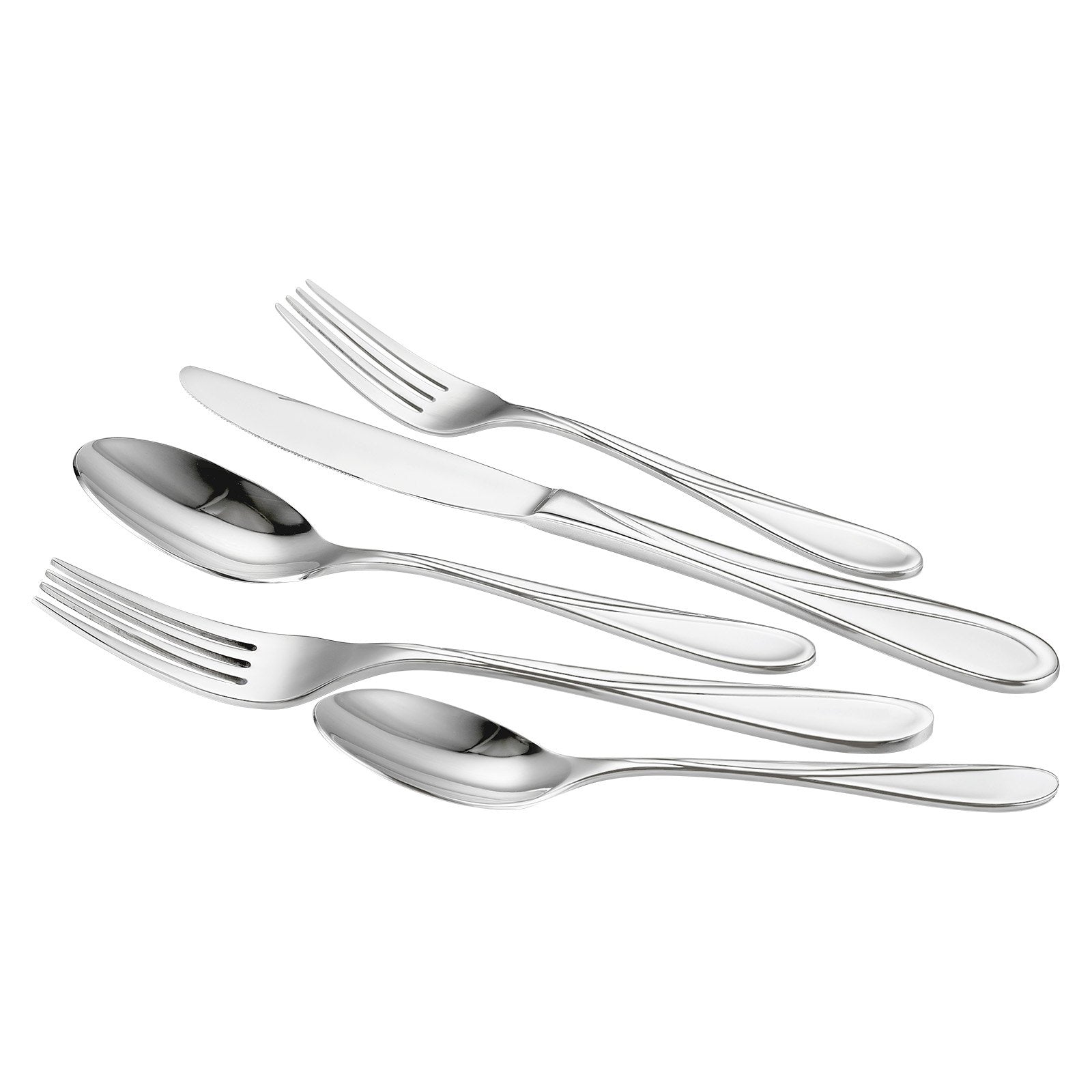 VEVOR 45-Piece Silverware Set Stainless Steel Cutlery Flatware Utensils for 8
