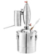 VEVOR 30L 7.9Gal Water Alcohol Distiller 304 Stainless Steel Alcohol Still Wine Making Boiler Home Kit with Thermometer for Whiskey Brandy Essential, Sliver