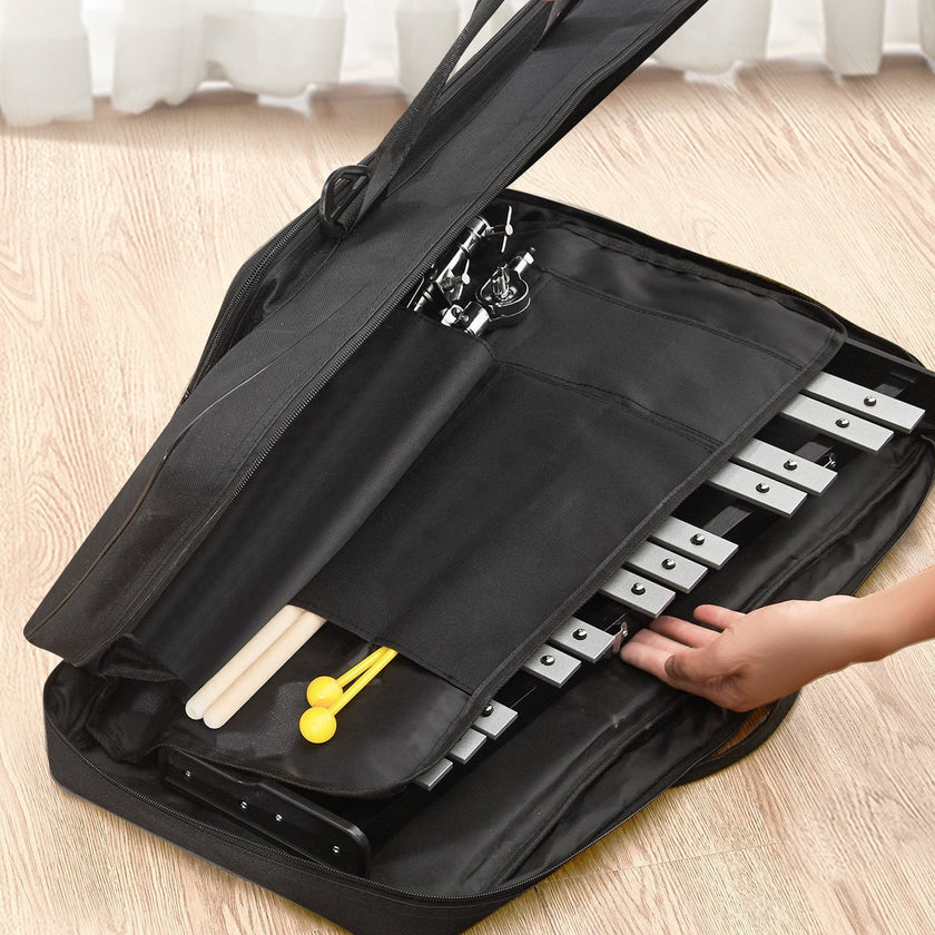 VEVOR 30 Note Glockenspiel Xylophone Bell Kit, Professional Percussion Instrument Set with Mallets, Drum Sticks, Music Stand,  8