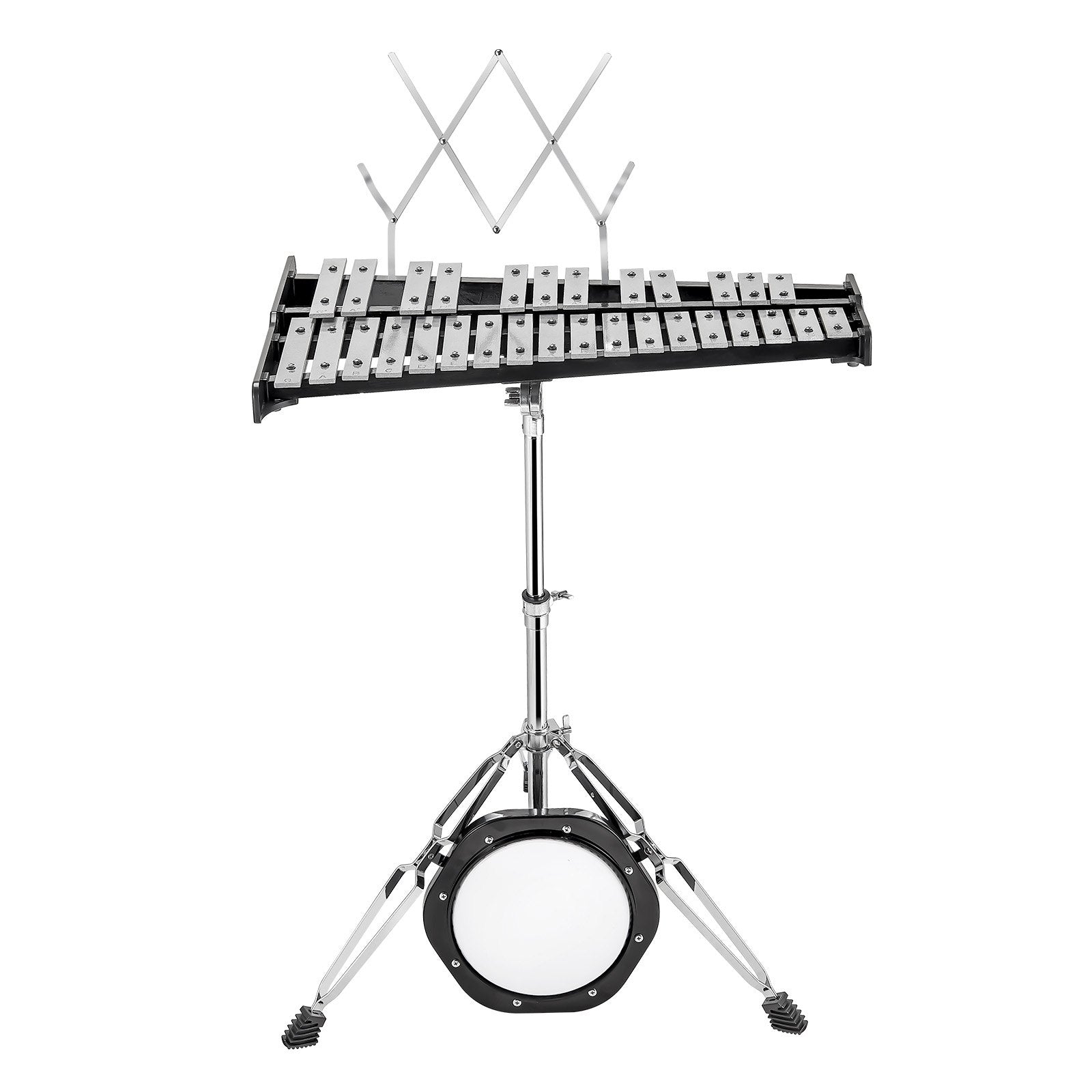 VEVOR 30 Note Glockenspiel Xylophone Bell Kit, Professional Percussion Instrument Set with Mallets, Drum Sticks, Music Stand,  8