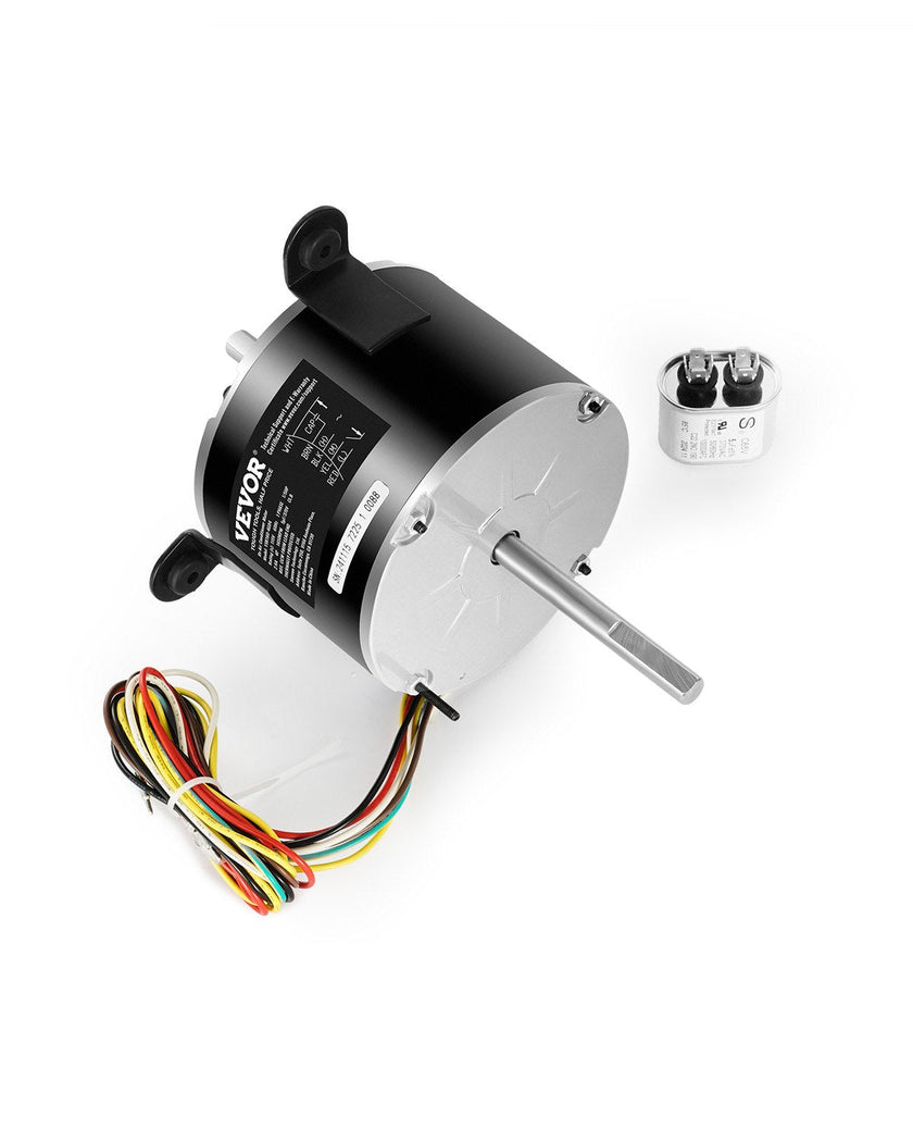 VEVOR 1/5HP RV AC Fan Motor AC115V 2.6 1650RPM Single Phase 5uf/370V Capacitor