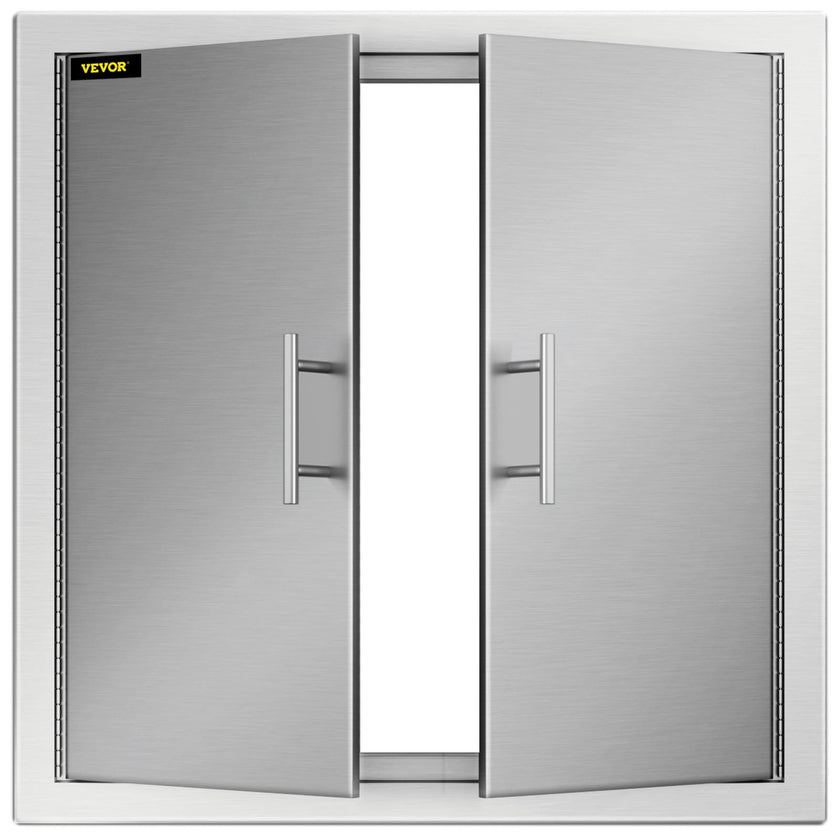 VEVOR 31 Inch BBQ Access Door 304 Stainless Steel BBQ Island 31W x 31H Inchs Double Door with Paper Towel Holder for Outdoor Kitchen