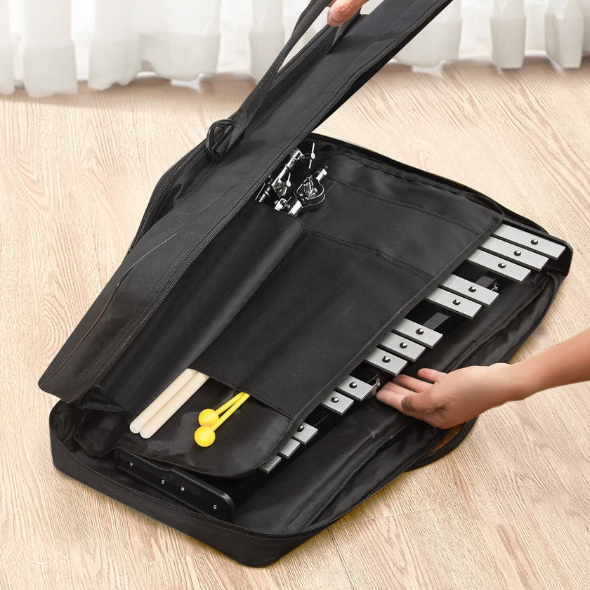 VEVOR 32 Note Glockenspiel Xylophone Bell Kit, Professional Percussion Instrument Set with Mallets, Drum Sticks, Music Stand,  8