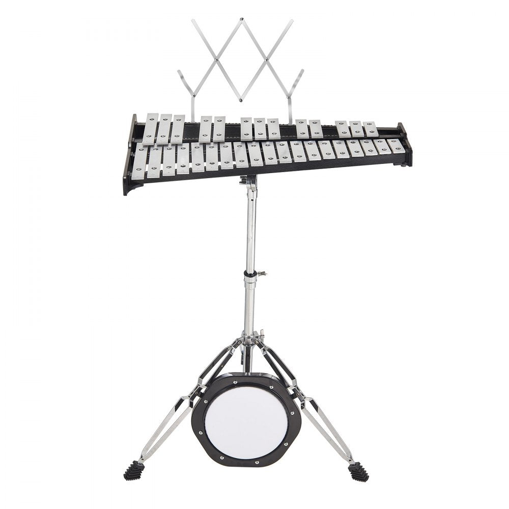 VEVOR 32 Note Glockenspiel Xylophone Bell Kit, Professional Percussion Instrument Set with Mallets, Drum Sticks, Music Stand,  8