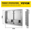 VEVOR BBQ Access Double Door 36W x 23H Inch BBQ Door Stainless Steel with Storage Outdoor Kitchen Doors for Commercial BBQ Island