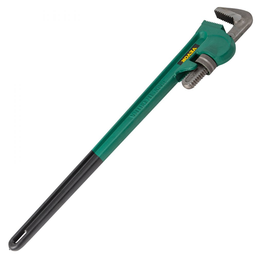 VEVOR 36-Inch Aluminum Straight Pipe Wrench Ideal for 2” to 3-1/2” Pipe Adjustable Plumbing Pipe Wrench Heavy Duty 5” Jaw capacity Plumbers Pliers Tool
