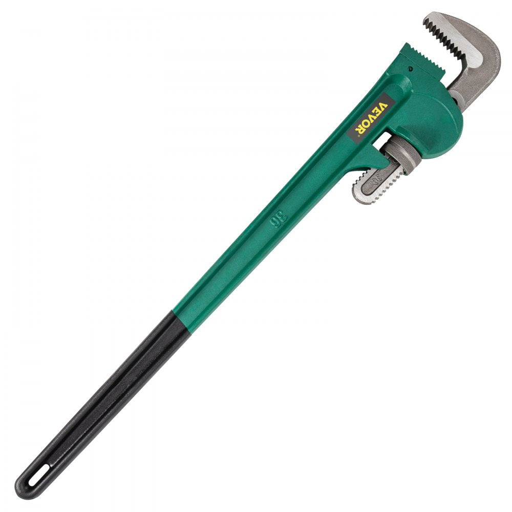 VEVOR 36-Inch Aluminum Straight Pipe Wrench Ideal for 2” to 3-1/2” Pipe Adjustable Plumbing Pipe Wrench Heavy Duty 5” Jaw capacity Plumbers Pliers Tool