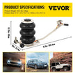 VEVOR Pneumatic Jack, 3 Ton/6600 LBS Air Bag Jack, Triple Bag Air Jack for Vehicle, Extremely Fast Lifting Action, Max Height 15.75\