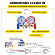 VEVOR 3CFM 1/4HP Single Stage Air Vacuum Pump HVAC R134a R12 R22 R410a A/C Refrigeration Kit AC Manifold Gauge Included Carrying Tote