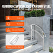 VEVOR Handrails for Outdoor Steps, Fit 1 or 3 Steps Outdoor Stair Railing, White Wrought Iron Handrail, Flexible Front Porch Hand Rail, Transitional Handrails for Concrete Steps or Wooden Stairs