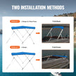 VEVOR 3 Bow Bimini Top Boat Cover, 900D Polyester Canopy with 1