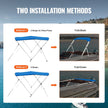 VEVOR 3 Bow Bimini Top Boat Cover, 900D Polyester Canopy with 1